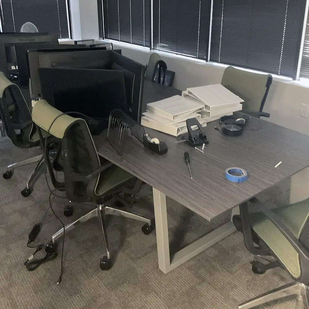 Items being sorted for donation and recycling