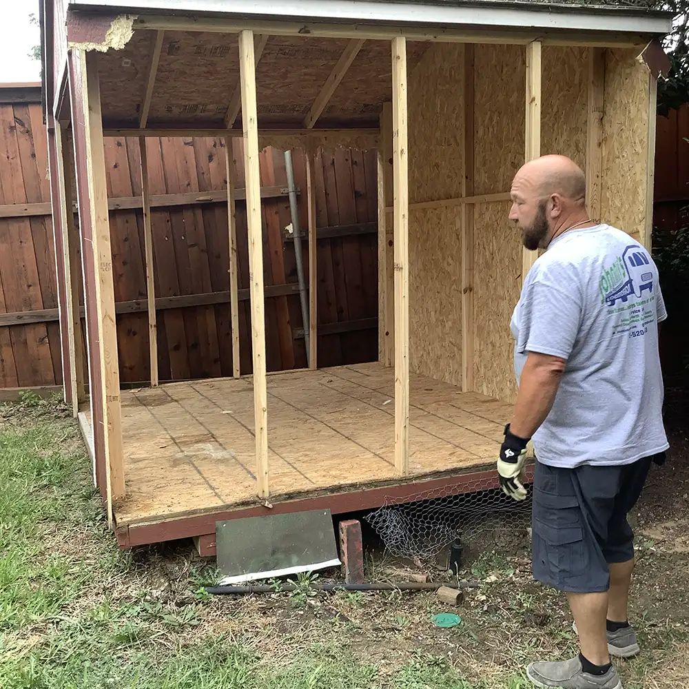 Junk removal team at work